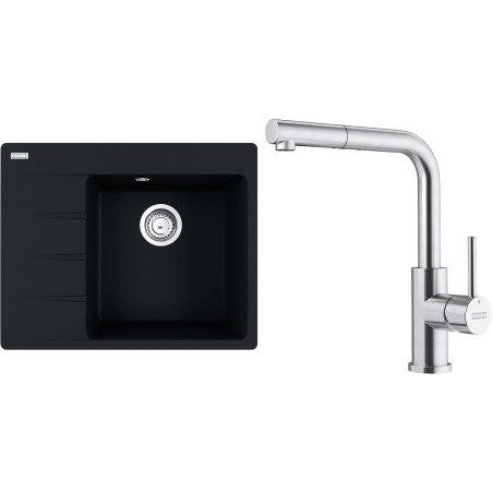 Set Franke G283O (dřez CNG 611-62 TL/7 Onyx + baterie FC 6986.501 SMART GLENDA Celonerez)