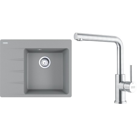 Set Franke G281ŠK (dřez CNG 611-62 TL/7 Šedý kámen + baterie FC 6985.501 SMART GLENDA Celonerez)