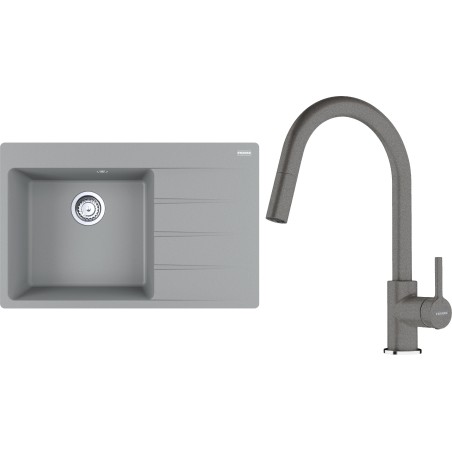 Set Franke G292ŠK (dřez CNG 611-78 TL/2 Šedý kámen + baterie FC 6051.084 LINA Šedý kámen)