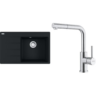 Set Franke G289MČ (dřez CNG 611-78 TL/7 Matná černá + baterie FC 6986.501 SMART GLENDA Celonerez)