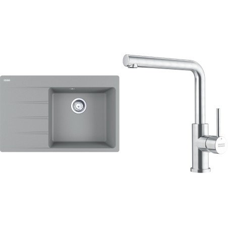 Set Franke G287ŠK (dřez CNG 611-78 TL/7 Šedý kámen + baterie FC 6985.501 SMART GLENDA Celonerez)