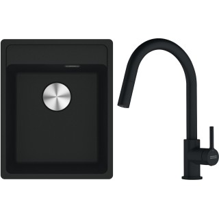 Set Franke G293MČ (dřez MRG 610-37 RTL Matná černá + baterie FC 6051.901 LINA Matná černá)