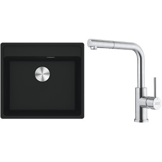 Set Franke G298MČ (dřez MRG 610-52 RTL Matná černá + baterie FC 6986.501 SMART GLENDA Celonerez)