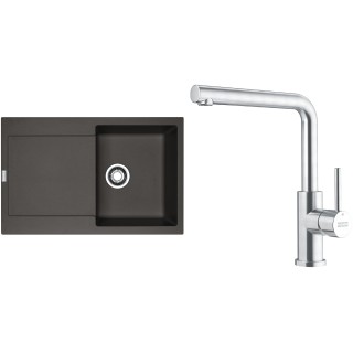 Set Franke G300ŠB (dřez MRG 611 Šedá břidlice + baterie FC 6985.501 SMART GLENDA Celonerez)