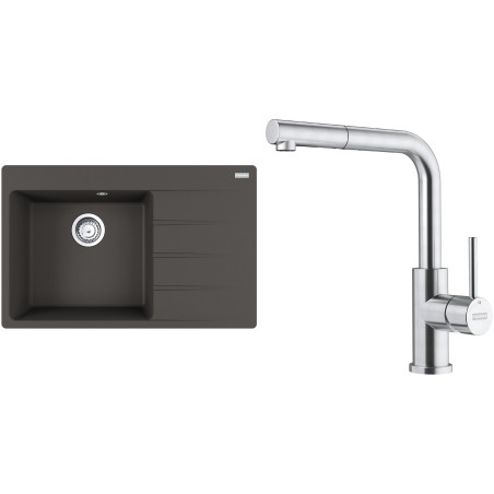 Set Franke G290ŠB (dřez CNG 611-78 TL/2 Šedá břidlice + baterie FC 6986.501 SMART GLENDA Celonerez)