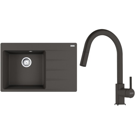 Set Franke G292ŠB (dřez CNG 611-78 TL/2 Šedá břidlice + baterie FC 6051.088 LINA Šedá břidlice)