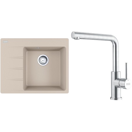 Set Franke G281SA (dřez CNG 611-62 TL/7 Sahara + baterie FC 6985.501 SMART GLENDA Celonerez)
