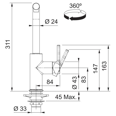 Kuchynská batéria Franke FN 5541.094 URBAN 2.0 Biela-led