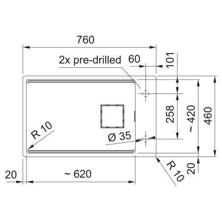 Kuchynský drez Franke Kubus 2 KNG PRO 110-62 Biela-led