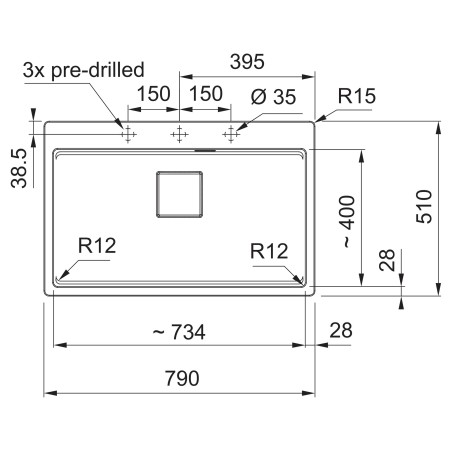 Kuchynský drez Franke Kubus 2 KNG PRO 610-73 Biela-led