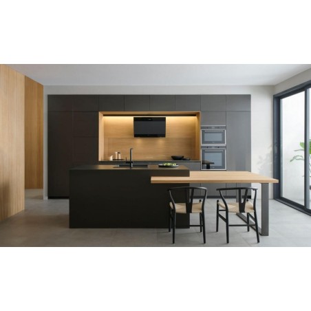 Komínová digestoř Faber TRUE DOUBLE BLACK F80 Černá/černé sklo