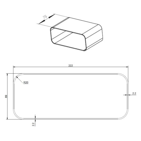 Faber AFC4043001-75 F-VRO 75 - ploché potrubie 75 mm