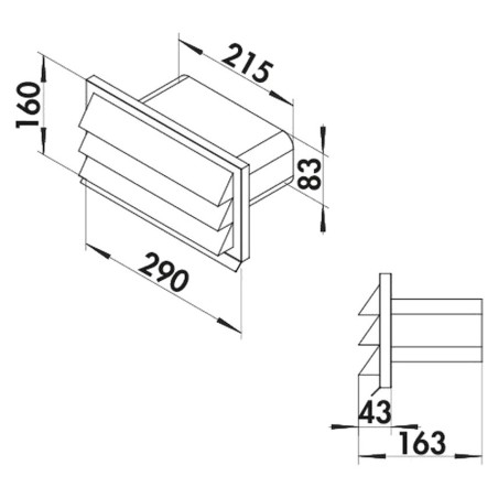 Faber 4022038 E-Jal flow 150 X - vonkajšia mriežka so spätnou klapkou nerez