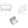 Faber 4043004 F-RBV 150 - koleno vertikálne 90° s vodiacimi lamelami