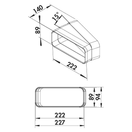 Faber 4043007 F-RBH 150 - koleno horizontálne 15°