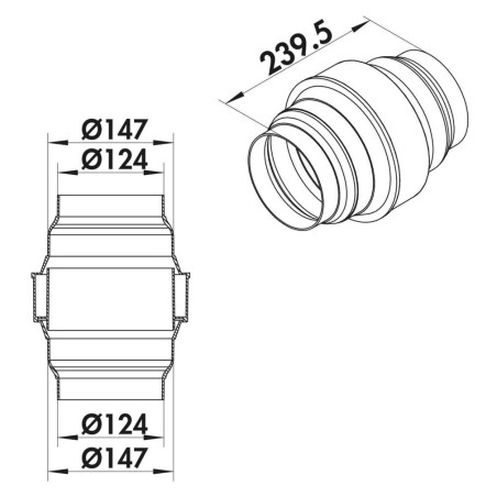 Faber 4051030 KDA flow 125/150 - kondenzačná jímka samoodparovacia, svetlosivá