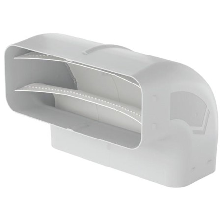 Faber 4051008 P-RBV 150 - vertikálne ploché koleno 90° s vodiacimi lamelami, svetlosivá