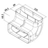 Faber 4051008 P-RBV 150 - vertikálne ploché koleno 90° s vodiacimi lamelami, svetlosivá