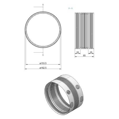 Faber 4051024 P-UVR 150 - spojka okrúhleho potrubia, svetlosivá