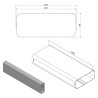 Faber 4051001 P-VRO 150 - ploché potrubie 1000 mm, svetlosivé