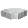 Faber 4051006 P-RBH 150 - koleno horizontálne 90° s vodiacimi lamelami, svetlosivá