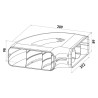 Faber 4051006 P-RBH 150 - koleno horizontálne 90° s vodiacimi lamelami, svetlosivá