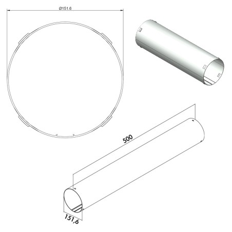 Faber 4051022 P-RRO 150 - okrúhle potrubie 500 mm, svetlosivé