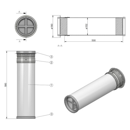 Faber 4051029 P-MRBS 150 - stenové vedenie (základná sada pre hrubú stavbu)