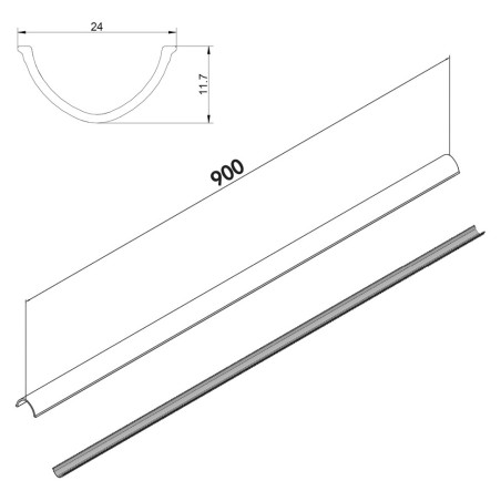 Faber 4051002 P-KBK 150 - káblový kryt, svetlosivý