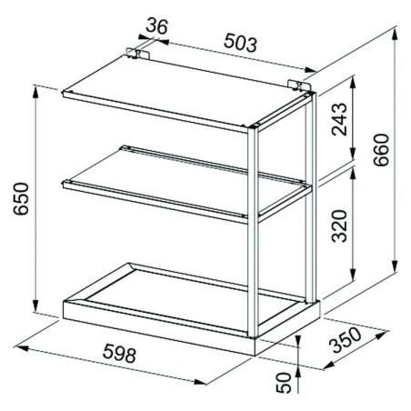Polica Faber 112.0706.647 MODULAR BK MATT 60