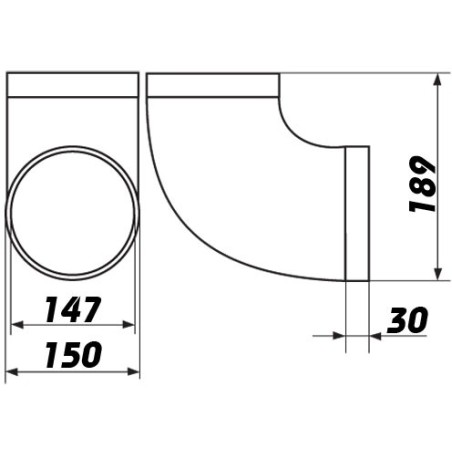 Okrúhle koleno 90 stupňov Faber 87.690