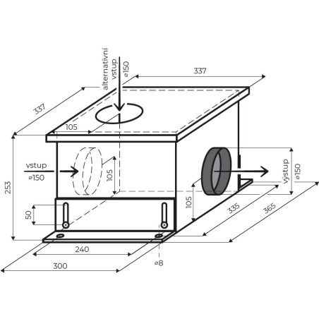Sada Faber EVJ 4 - úprava na externú ventilačnú jednotku, sivá