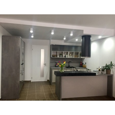 Ostrovčekový odsávač pár Faber Corinthia Isola DG MATT/C A37, tmavosivá matná/imitácia betónu