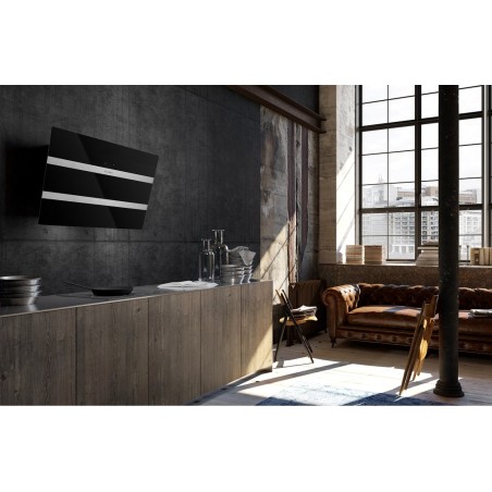 Komínový odsávač pár Faber Steelmax EV8 BK/X A80, čierna/čierne sklo