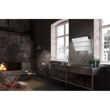 Komínový odsávač pár Faber Steelmax EV8 WH/X A55, biela/biele sklo