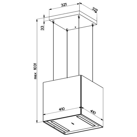 Lustrový odsávač pár Faber Soft Cube BIANCO KOS F40, FENIX NTM biela matná