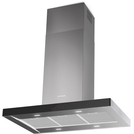 Ostrovčekový odsávač pár Faber Stilo Glass Smart Isola X/BK A90, nerez/čierne sklo