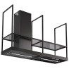 Ostrovčekový odsávač pár Faber T-Shelf BK MATT A180, čierna matná
