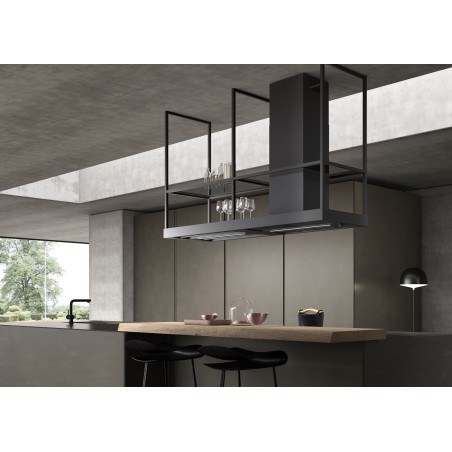 Ostrovčekový odsávač pár Faber T-Shelf TITANIUM MATT A180, titánová matná