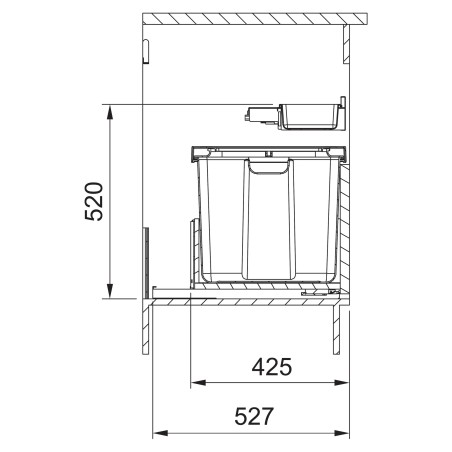 Odpadkový kôš Franke Mythos Water Hub, 1x 35 l