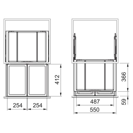 Odpadkový kôš Franke FX 60 26-26, 2x 26 l