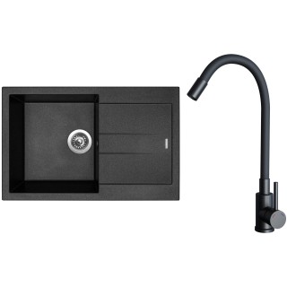 Set Sinks G27474 (drez Amanda 780 Metalblack 74 + batéria Elasta Čierna matná)