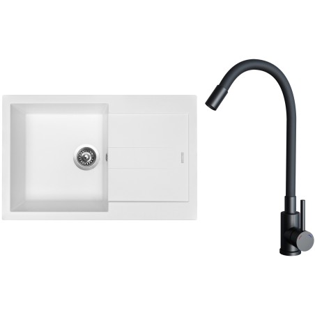 Set Sinks G27428 (drez Amanda 780 Milk 28 + batéria Elasta Čierna matná)