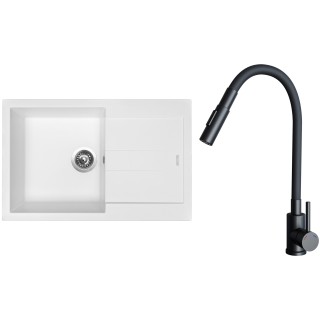 Set Sinks G27528 (drez Amanda 780 Milk 28 + batéria Elasta S Čierna matná)