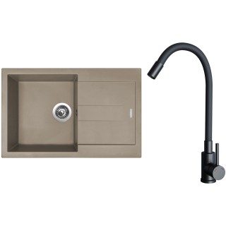 Set Sinks G27454 (drez Amanda 780 Truffle 54 + batéria Elasta Čierna matná)