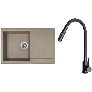 Set Sinks G27554 (drez Amanda 780 Truffle 54 + batéria Elasta S Čierna matná)