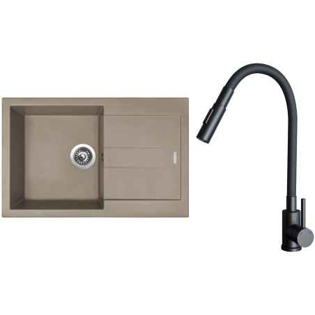 Set Sinks G27554 (drez Amanda 780 Truffle 54 + batéria Elasta S Čierna matná)