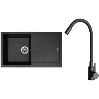Set Sinks G27874 (drez Amanda 860 Metalblack 74 + batéria Elasta Čierna matná)