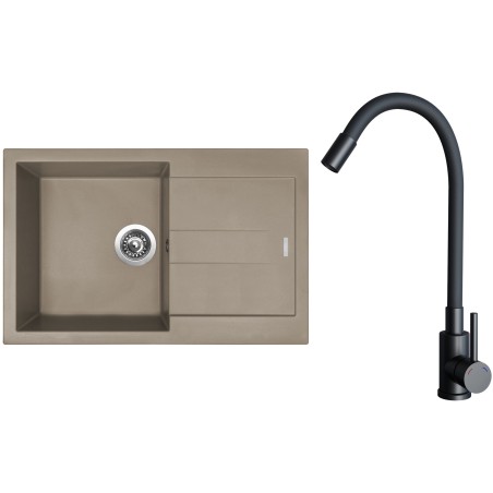 Set Sinks G27854 (drez Amanda 860 Truffle 54 + batéria Elasta Čierna matná)