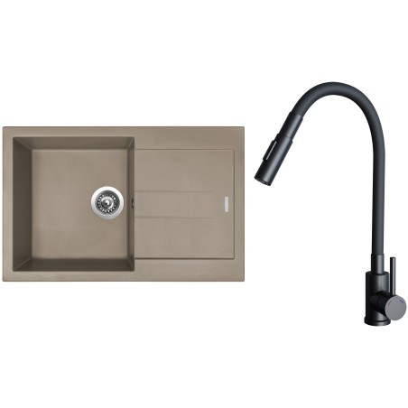 Set Sinks G27954 (drez Amanda 860 Truffle 54 + batéria Elasta S Čierna matná)
